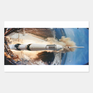 Adesivo Retangular Lançamento da nave espacial da Primeira Lua do Ro