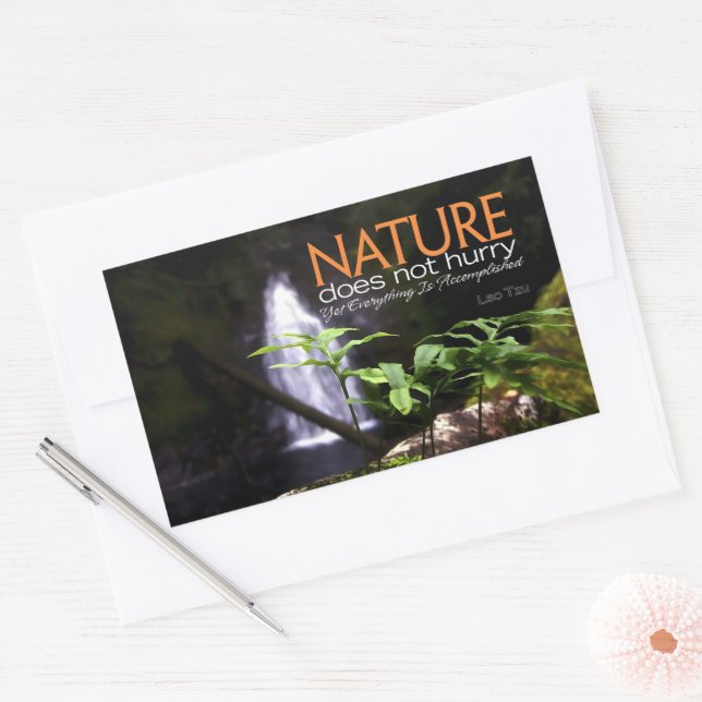Adesivo Retangular Lao Tzu Citação Inspiracional "Natureza" (Envelope)