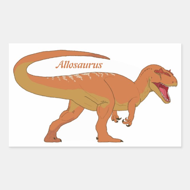 Adesivo Retangular Laranja Allosaurus Direito (Frente)