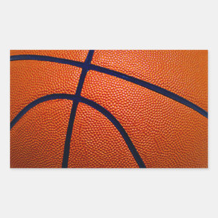 Adesivo Retangular Laranja e Basquete Negro