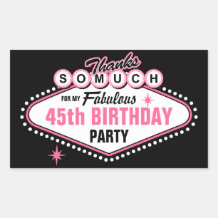 Adesivo Retangular Las Vegas Pink Obrigado