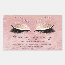 Adesivo Retangular Lash Extension Makeup Beauble Marble Glitter Rosa