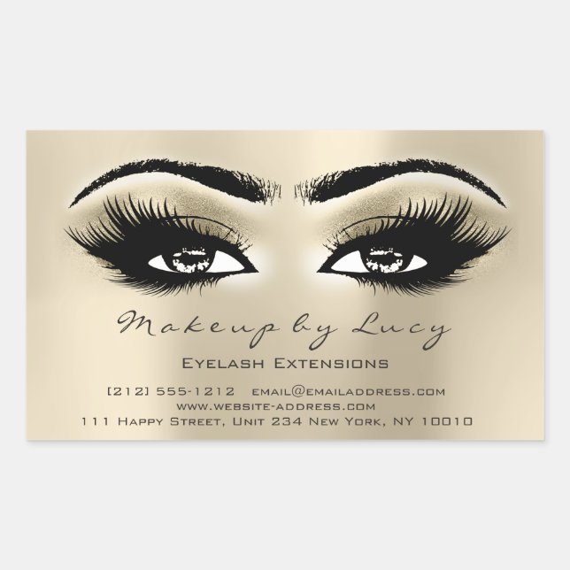 Adesivo Retangular Lash Extension Makeup Beauory Ivory Eye Glitter (Frente)