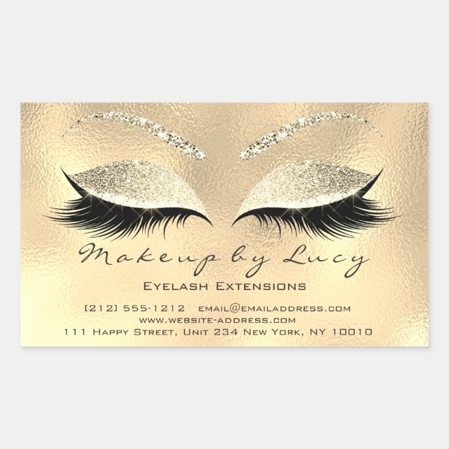 Adesivo Retangular Lash Extension Makeup Beaupaigne Glitter (Frente)