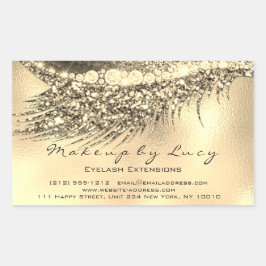 Adesivo Retangular Lash Extension Makeup Beauty Dourado Glam Glitter