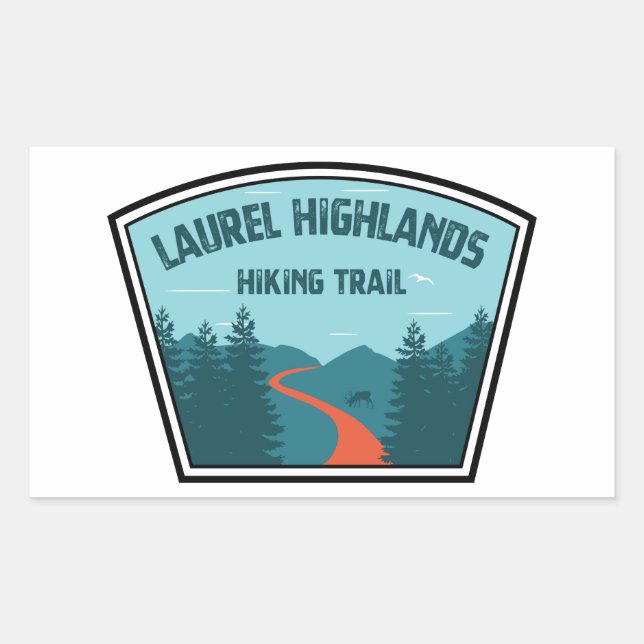 Adesivo Retangular Laurel Highlands Caminhando Rastreio (Frente)