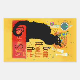 Adesivo Retangular Le Chat Noir - Bonne Nouvelle Année