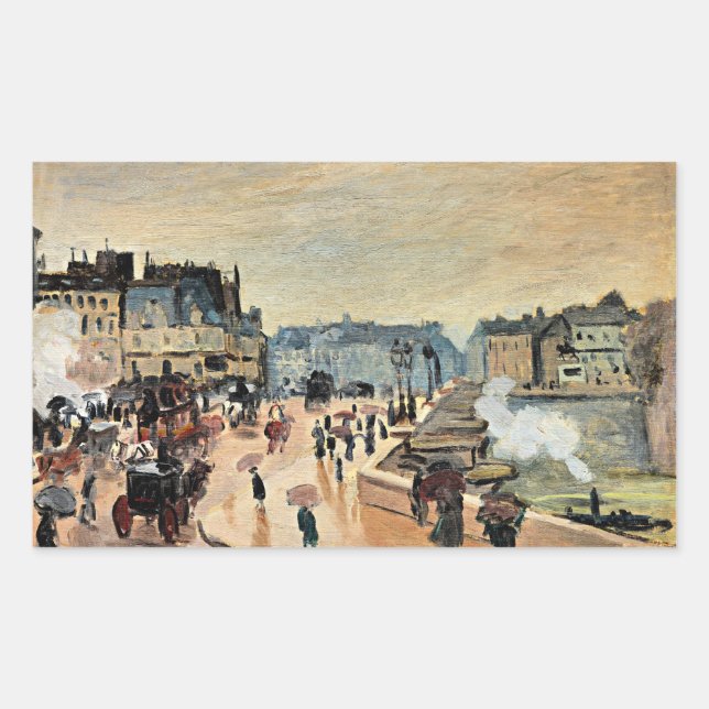 Adesivo Retangular Le Pont Neuf por Claude Monet (Frente)
