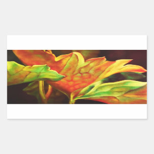 Adesivo Retangular Leaf de Lotus Watercolor