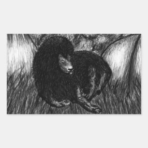 Adesivo Retangular Leão Solitário