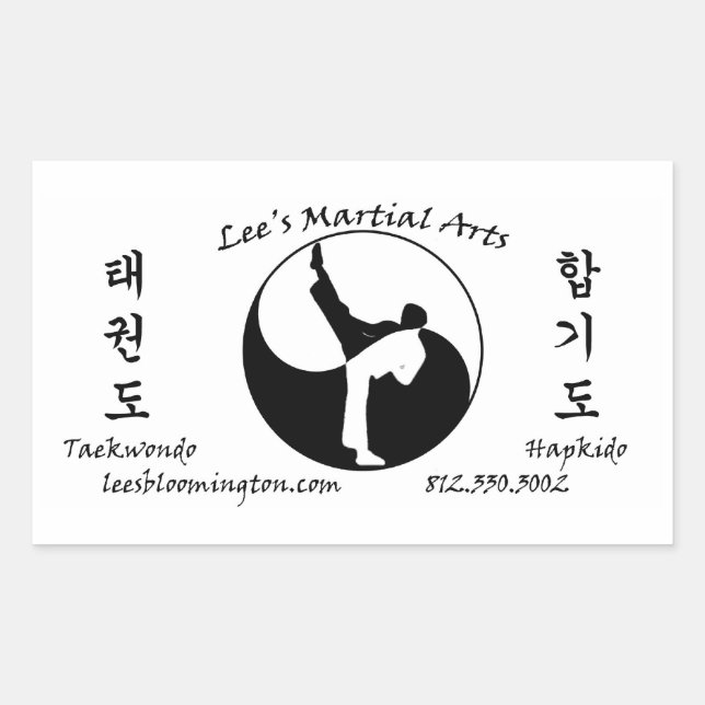 Adesivo Retangular Lee's Martial Arts Sticker (Frente)