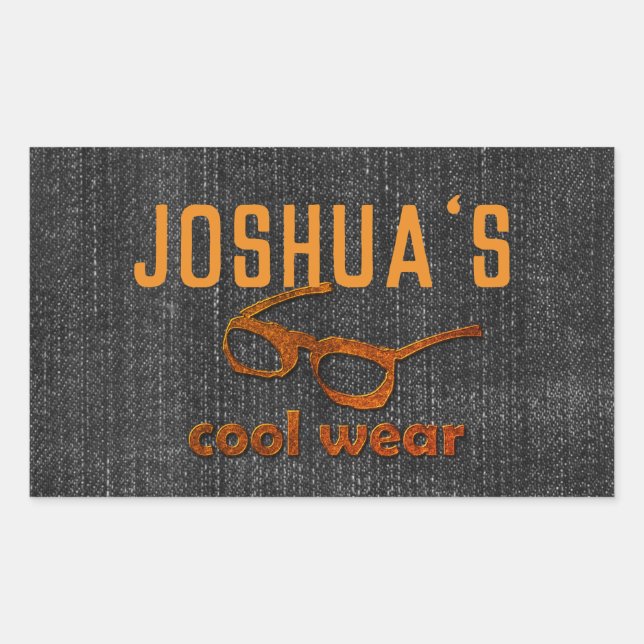 Adesivo Retangular Legal aparência de Denim (Frente)