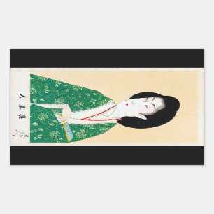 Adesivo Retangular Legal arte clássica guaense geisha-dama