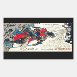Adesivo Retangular Legal arte clássica japense samurai guerreira