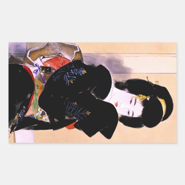 Adesivo Retangular Legal arte tradicional japense guianense guiada (Frente)