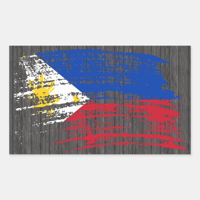 Adesivo Retangular Legal bandeira filipina design (Frente)
