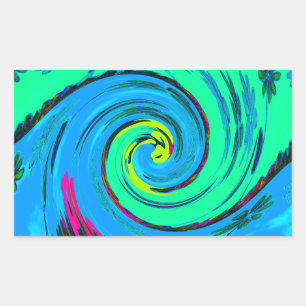 Adesivo Retangular Legal I Love Havaí: Design de padrão de arte Flora