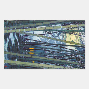 Adesivo Retangular Legal japonês Shiro Kasamatsu Bamboo no início do 