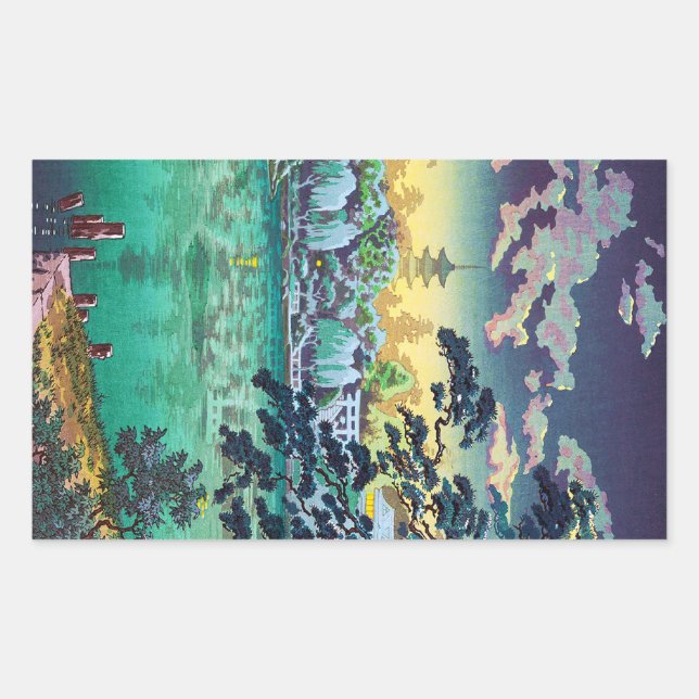 Adesivo Retangular Legal japonês Ueno Shinobazu Pond Tsuchiya Koitsu (Frente)