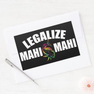 Adesivo Retangular Legalizar Mahi Mahi PeFish Legalização de Mahi Mah