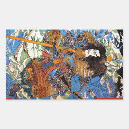 Adesivo Retangular Legendário japonês legal Samurai Sanin Warrior art