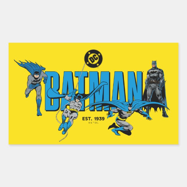 Adesivo Retangular Legendas do Batman para Sempre Gráfico (Frente)