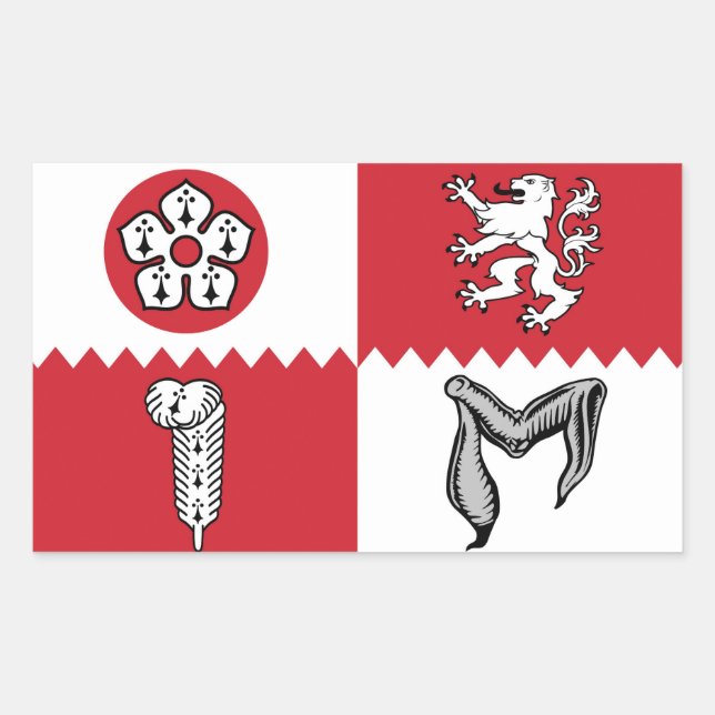 Adesivo Retangular Leicestershire flag Leicester england província sy (Frente)
