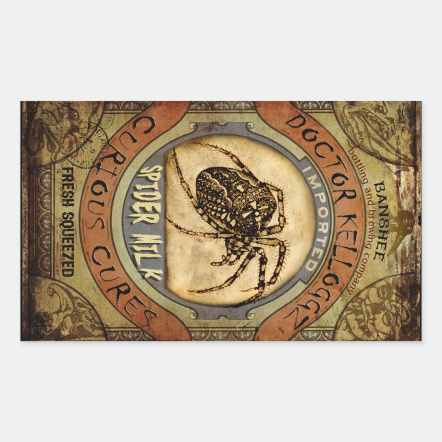 Adesivo Retangular Leite De Aranha (Frente)