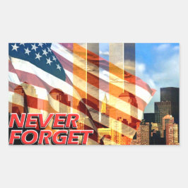 Adesivo Retangular Lembrem-Se Dos Ataques Terroristas De 11 De Setemb