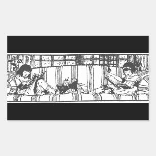 Adesivo Retangular Lendo com Dolly