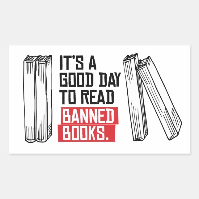 Adesivo Retangular Ler Livros Banidos (Frente)