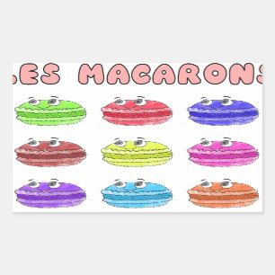Adesivo Retangular Les Macarons — Cartoon
