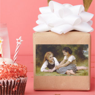 Adesivo Retangular Les Noisettes: Jovens Colecionando avelãs