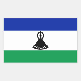Adesivo Retangular Lesoto Flag Sticker