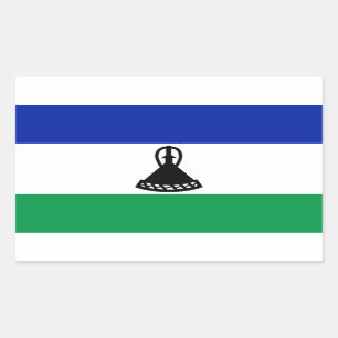 Adesivo Retangular Lesoto Flag Sticker