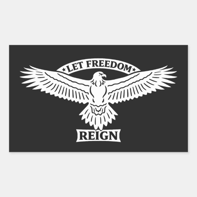 Adesivo Retangular Let Freedom Reign – Eagle of Freedom Emblem (Frente)