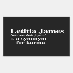 Adesivo Retangular Letitia James Definition: Sinônimo para Karma