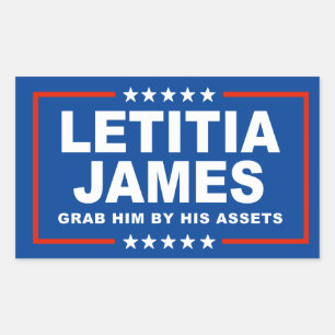 Adesivo Retangular Letitia James - Pegue-o pelos seus bens