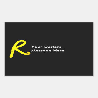 Adesivo Retangular Letra "R" Neon Light Monograma