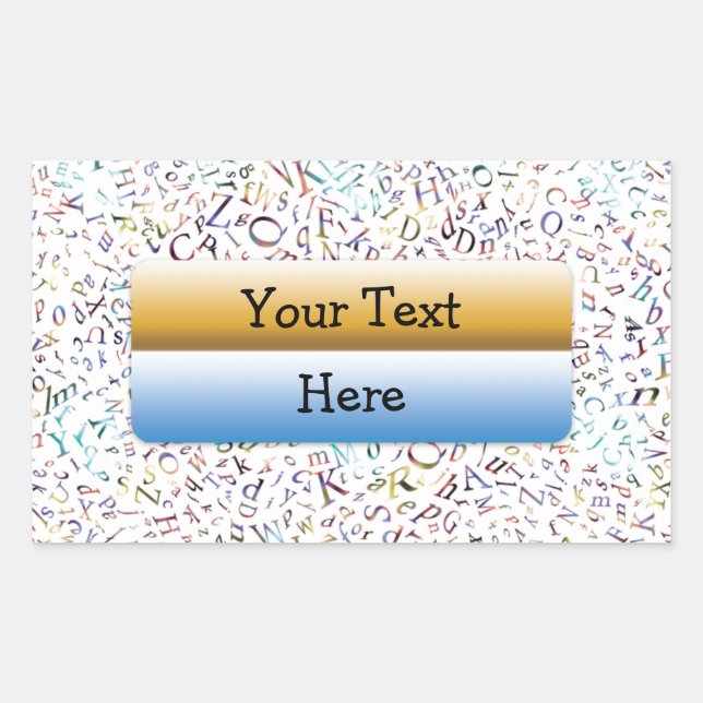 Adesivo Retangular Letra Scramble (Frente)