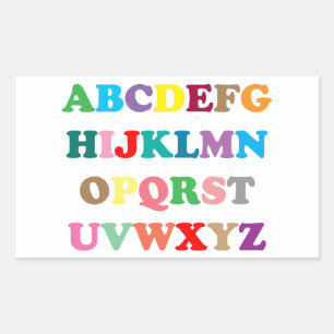 Adesivo Retangular Letras coloridas do ABC