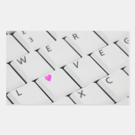 Adesivo Retangular Letras de amor do teclado do computador