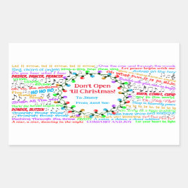 Adesivo Retangular Letras de Natal