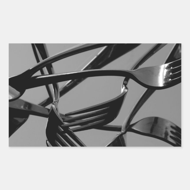 Adesivo Retangular Levitação do garfo (Frente)