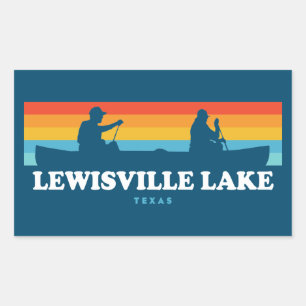 Adesivo Retangular Lewisville Lake Texas Canoe