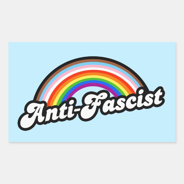 Adesivo Retangular LGBTQ+ Anti-Fascista (Frente)