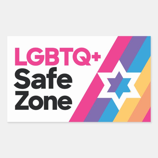 Adesivo Retangular LGBTQ+ Safe Zone Sticker (Frente)