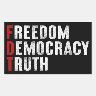Adesivo Retangular Liberdade Democracia Verdade