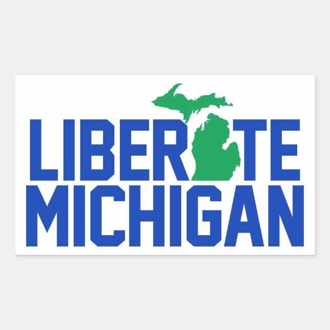 Adesivo Retangular Libertar Michigan (Frente)