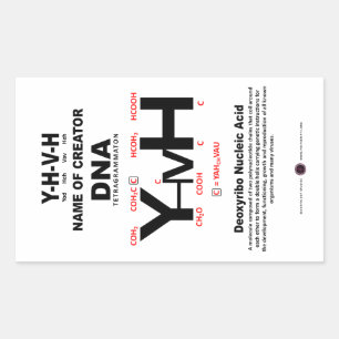 Adesivo Retangular Ligação Química do ADN-YHVH
